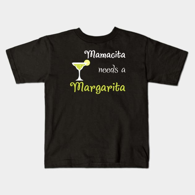 Mamacita Needs a Margarita Kids T-Shirt by MasliankaStepan